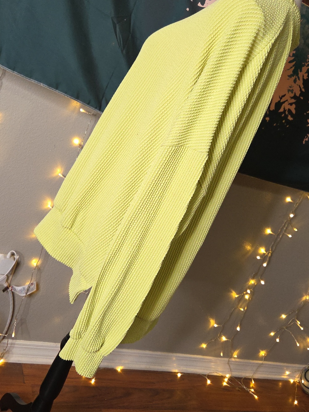 Jennaration Ribbed Split Side Pullover Size M In Lime Green - Picture 5 of 9